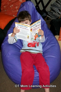 using a large beanbag for sensory integration
