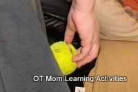 hand exercise with tennis ball