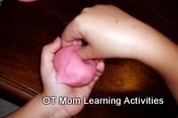 finger exercises for kids- playdough