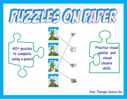 Puzzles on Paper - Printable puzzle worksheets to work on visual perception skills