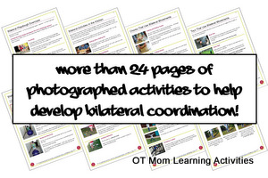 photographed activities to help parents teachers to develop their child's bilateral coordination skills