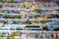 A jigsaw puzzle with a very busy picture can help develop figure-ground perception and visual scanning skills