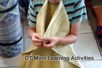 folding towels is good for bilateral coordination skills