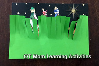 peekaboo Christmas snipping activity for preschool