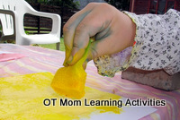 toddler sponge painting