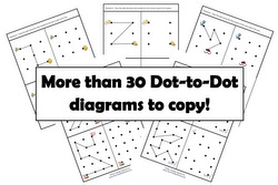 visual motor dot pictures for kids to copy