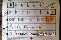 italic handwriting book B sample page