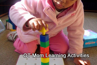stacking jumbo pegs for fine motor skills