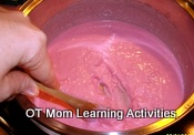 How to make homemade playdough - step 2a
