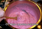 How to make homemade playdough - step 2b
