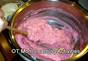 How to make homemade playdough - step 3a