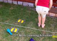 jumping over a line with both feet together is good bilateral activity for kids