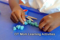 kindergarten playdough activity for fine motor development