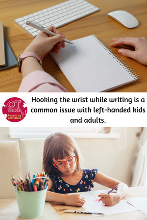 left handed child hooking wrist