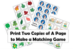 printable visual memory and matching cards for kids