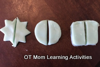 math concepts with playdough - lines of symmetry