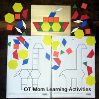 Use blank outlines that your child needs to fill in with Pattern Blocks, to help your child develop spatial perception skills