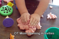 preschool sensory activities with playdough - hide objects in playdough and find them