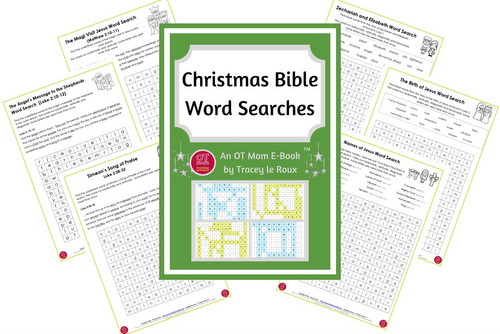 23 Christmas Bible Word Searches for kids plus 5 bonus pages!