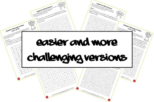Easy and challenging Christmas word searches for kids