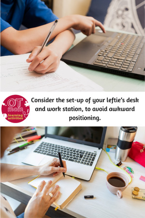 set up a work station for a lefty in a way that avoids awkward movements set up a work station for a lefty in a way that avoids awkward movements