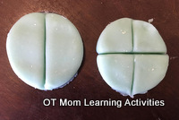 math concepts with playdough - fractions