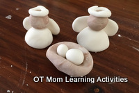 kids will use fine motor skills to make these simple nativity cake toppers