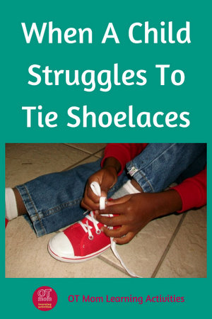 skills that kids need in order to learn to tie shoelaces