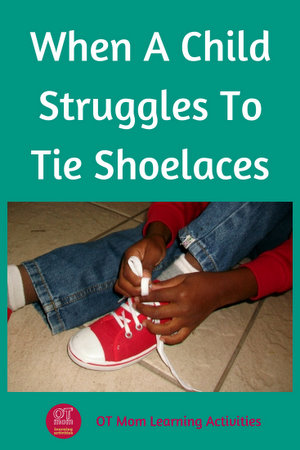 tieing shoe laces