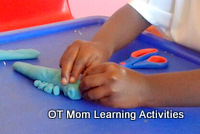 using playdough for fine motor skills