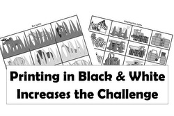 Printing visual perception worksheets in black and white can increase the challenge