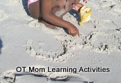 tracing in the sand is a fun pre-writing skill for preschool
