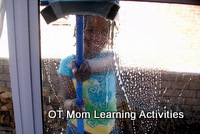 washing windows is a good gross motor activity for kids