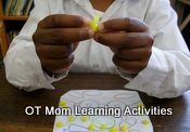 a fine motor activity - making little paper balls
