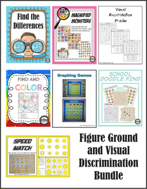 Exclusive bundle deal of printable figure ground perception and visual discrimination activities