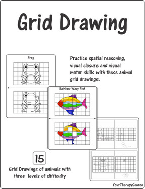 printable visual motor grid drawing worksheets for kids