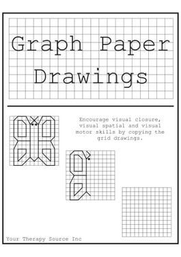 Graph Paper Drawings - a printable resource to develop visual motor and fine motor skills