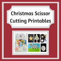 Christmas themed scissor cutting printables