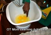 kids counting eggs in the kitchen - build skills