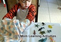 tactile perception activity with toy animals