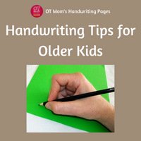 This page: tips to help older kids with handwriting!
