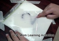 yogurt in a ziploc bag for letter formations