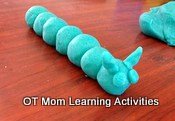make a caterpillar with playdough