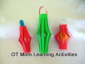 cut on lines to make paper lanterns