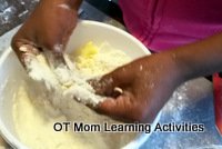 rubbing ingredients together is a good hand exercise for kids