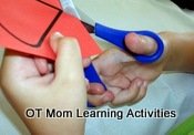 cutting with scissors can help strengthen kids' hands