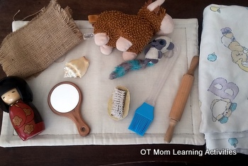 Tactile items for a sensory box
