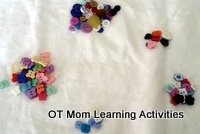 preschool activity - sorting buttons according to shape